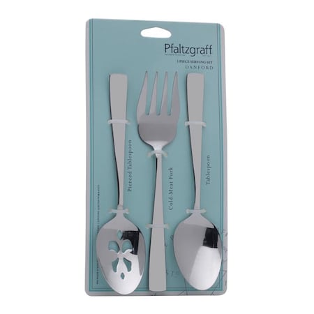 Pfaltzgraff Pfaltzgraff Silver Stainless Steel serving set Fork and Spoon 3 pc 5243537